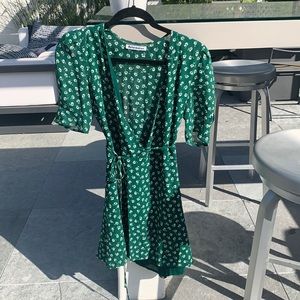 Reformation floral wrap dress